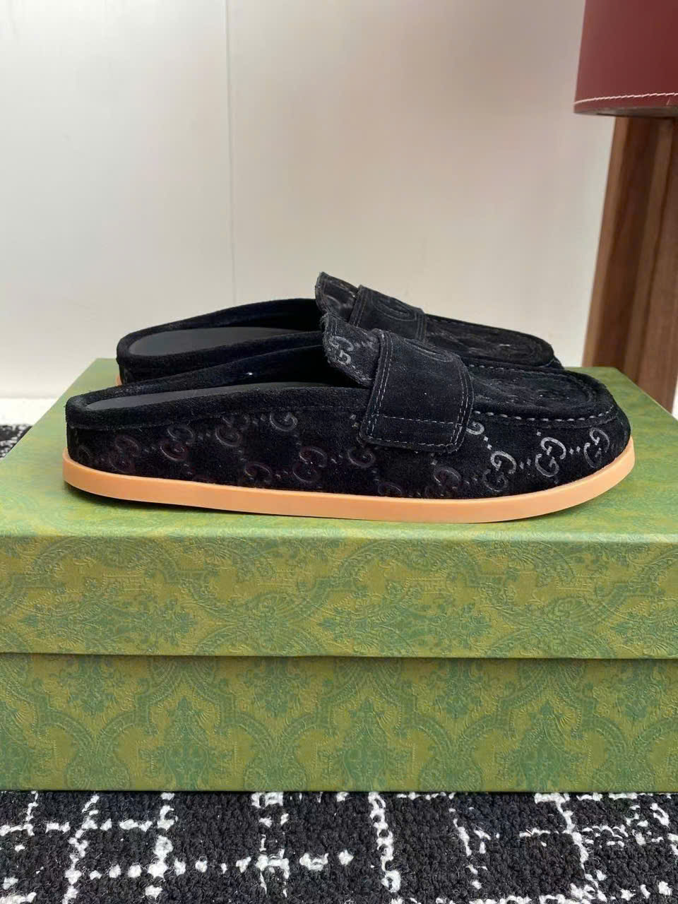(1:1 replica) Gucci GG Logo Women s Open Back Shoes