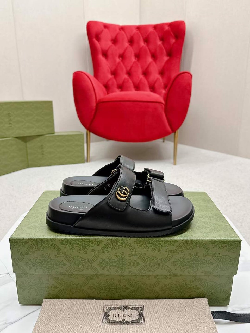 (1:1 replica) Gucci GG Women s Sandal Slides