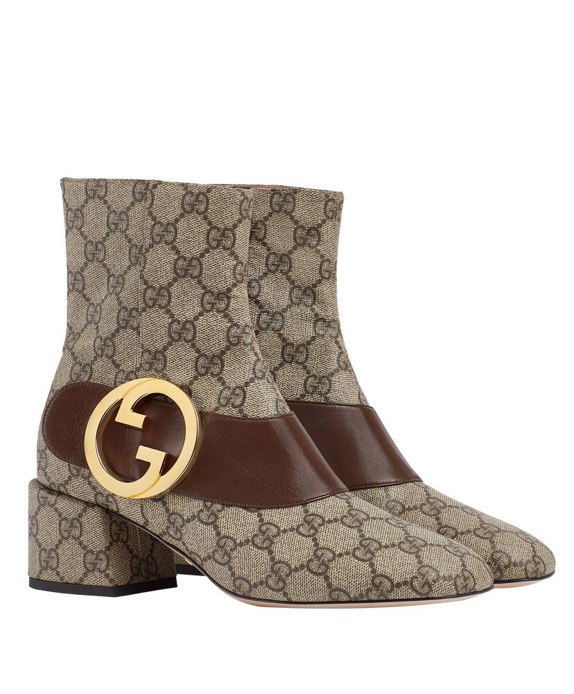 (1:1 replica) Gucci Women s Blondie Ankle Boot 701706 Coffee