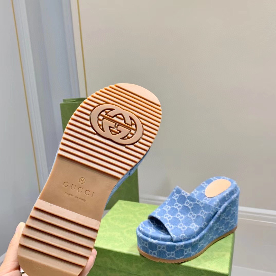 (1:1 replica) Gucci Canvas Slide Sandal Women s