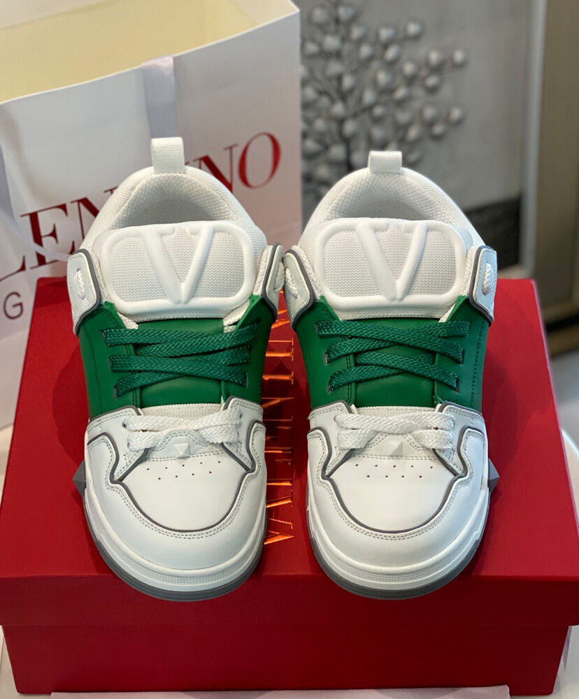 (1:1 replica) Valentino Unisex Open Skate Calfskin And Fabric Sneaker