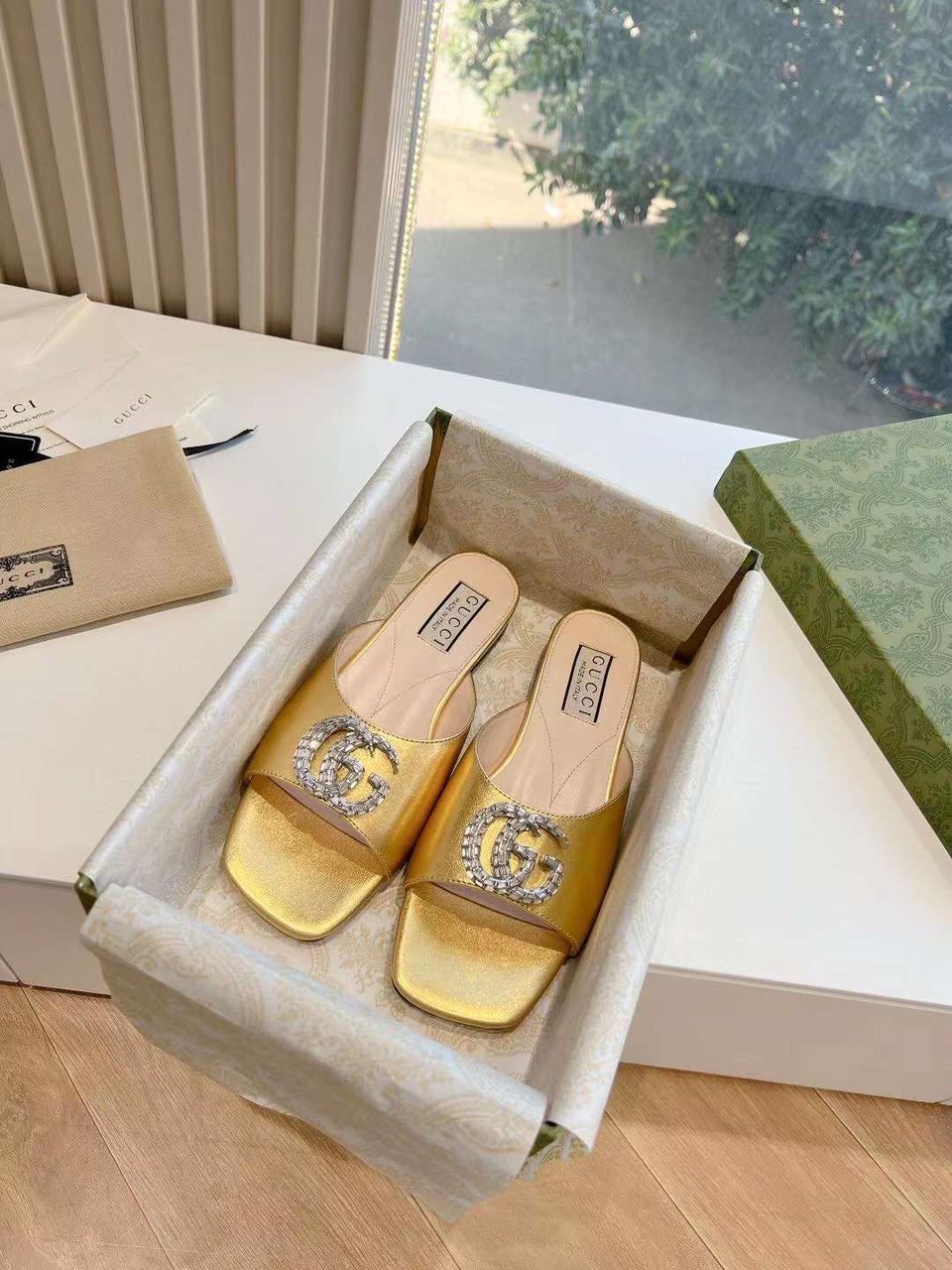 (1:1 replica) Gucci GG Slide Women s Sandal