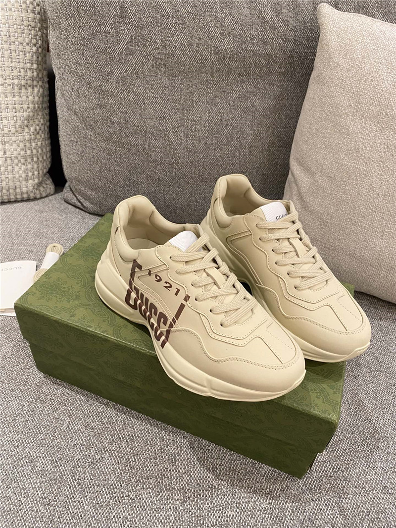 (1:1 replica) Gucci Women’S Rhyton Leather Sneakers
