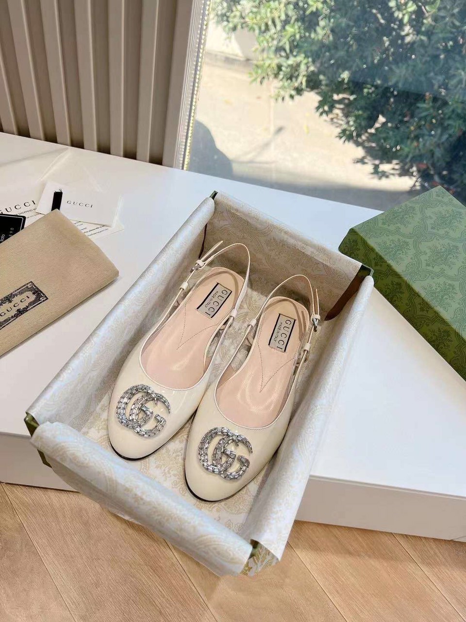 (1:1 replica) Gucci Slingback Flats Women s Shoes