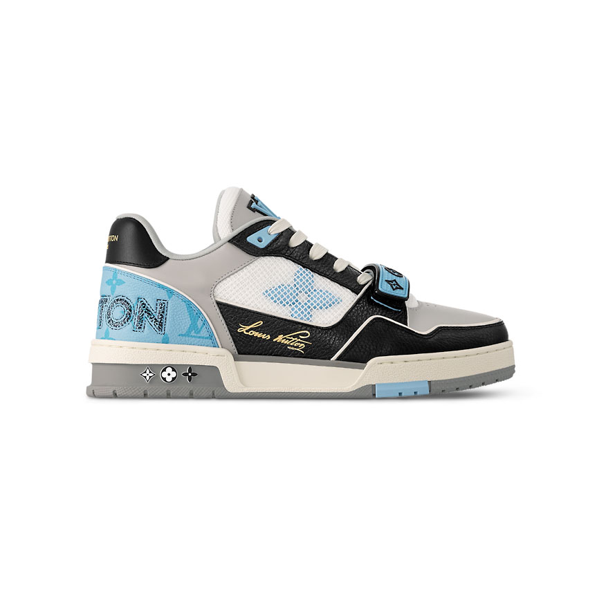 (1:1 replica) Louis Vuitton Trainer Blue Grey Black Sneaker LVS210