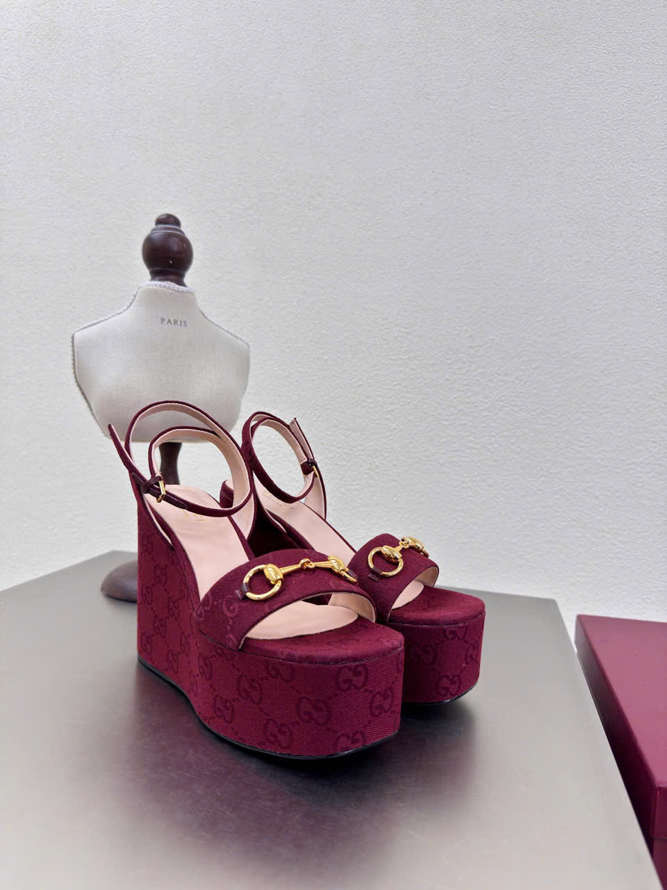 (1:1 replica) Gucci Horsebit Wedges Sandals 12cm