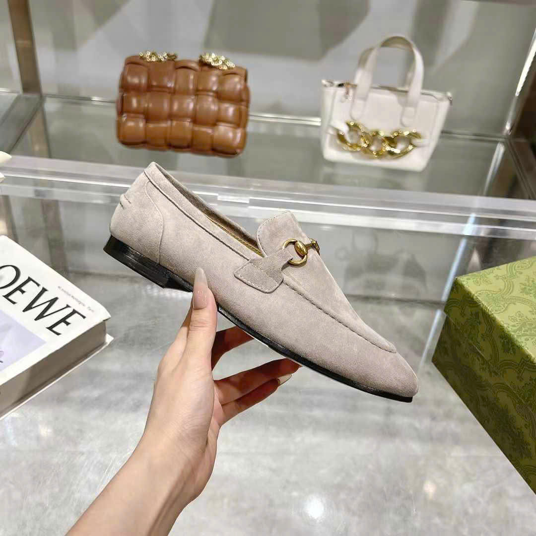 (1:1 replica) Gucci Horsebit Suede Leather Women s Loafer Shoes
