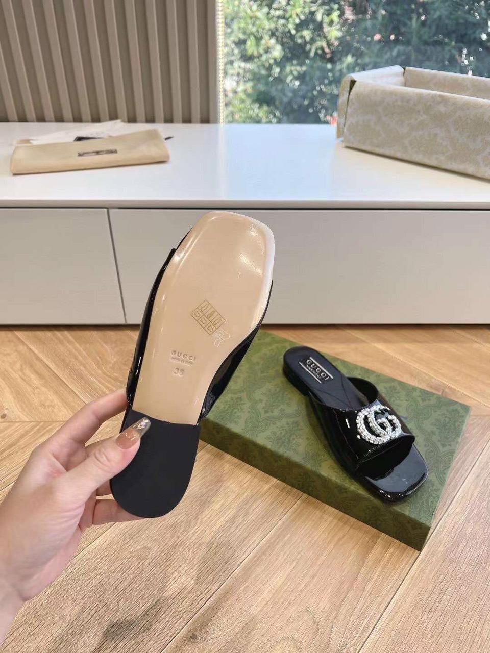 (1:1 replica) Gucci GG Slide Women s Sandal
