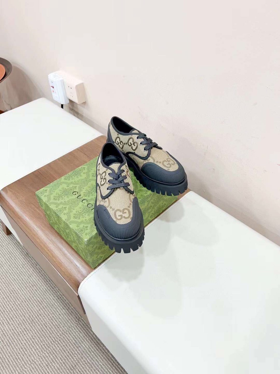 (1:1 replica) Gucci GG Lace Up Women s Shoes