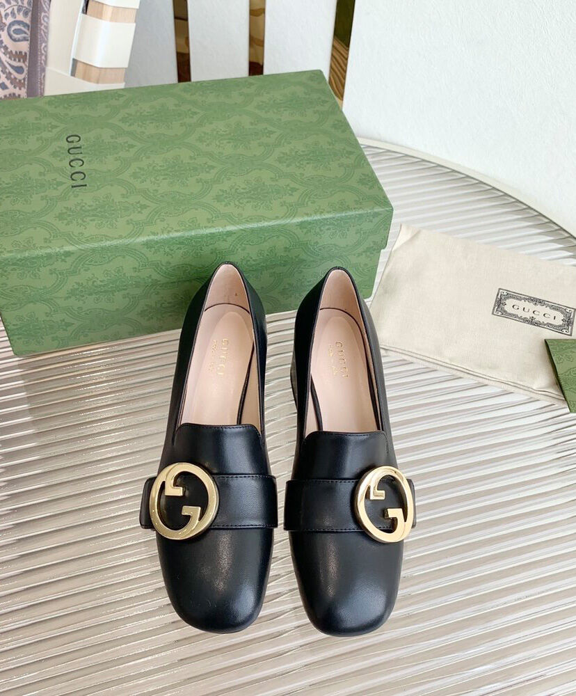 (1:1 replica) Gucci Blonde Women s Mid-heel Pump