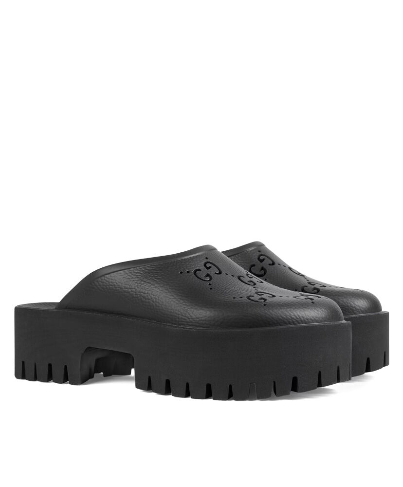 (1:1 replica) Gucci Women s Platform Perforated G Sandal