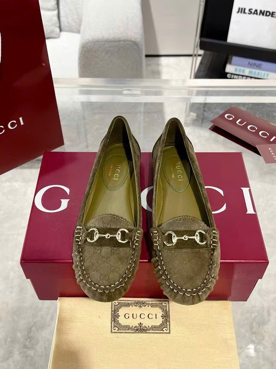 (1:1 replica) Gucci Horsebit Monogram Platform Loafers Shoes
