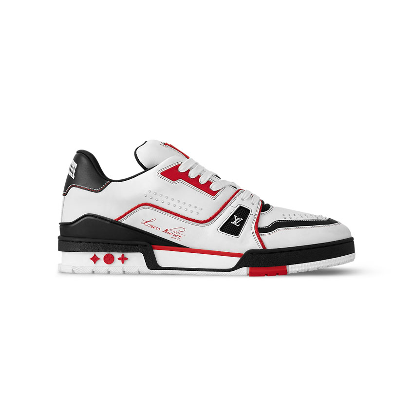 (1:1 replica) Louis Vuitton Trainer White Red Low Sneaker LVS205