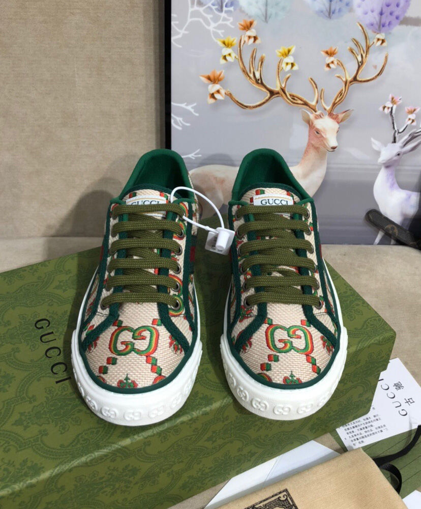 (1:1 replica) Gucci Unisex 100 Tennis 1977 Sneaker 677648 Apricot