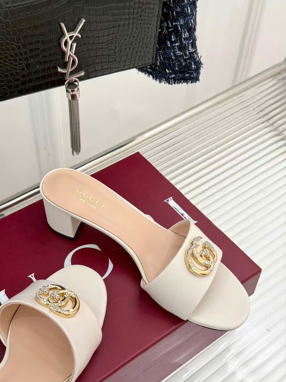 (1:1 replica) Gucci GG Women s Clogged Sandal 5cm