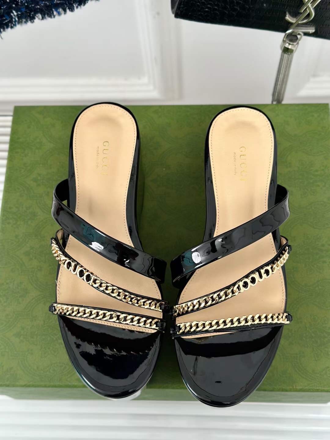 (1:1 replica) Gucci Wedges Women s Sandal 7cm