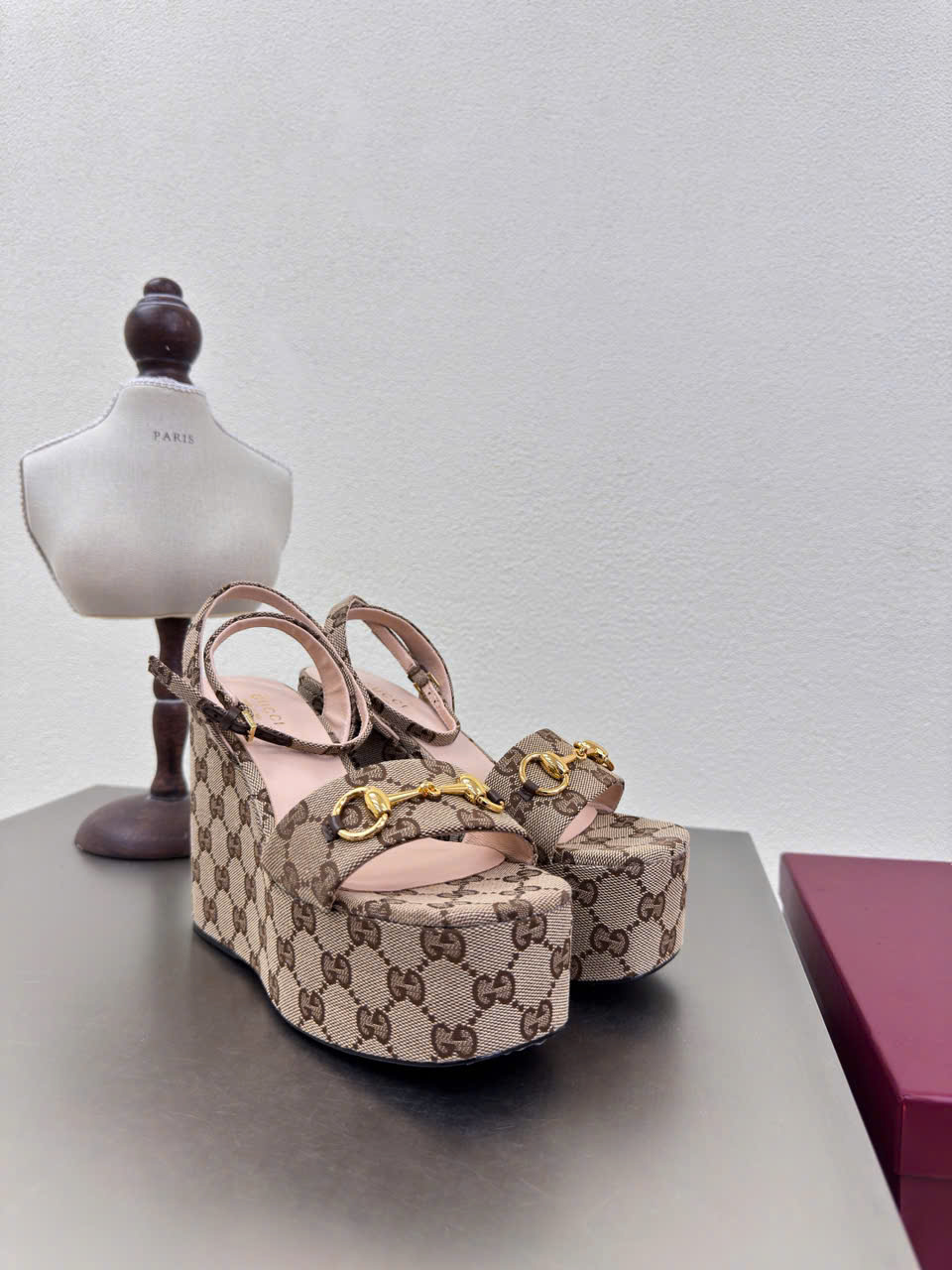 (1:1 replica) Gucci Horsebit Wedges Sandals 12cm