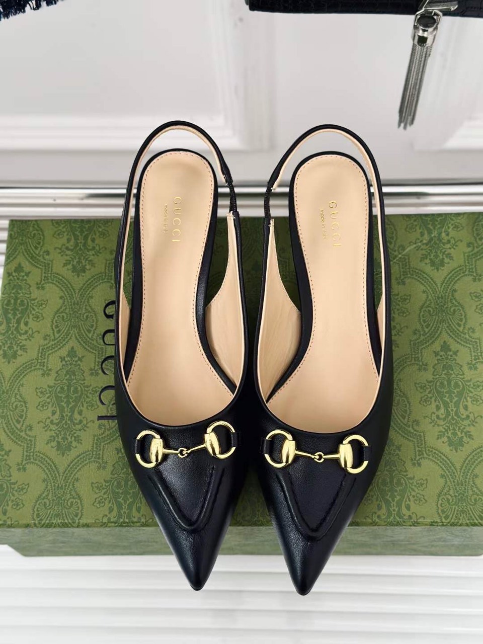 (1:1 replica) Gucci Horsebit Slingback Women s Shoes