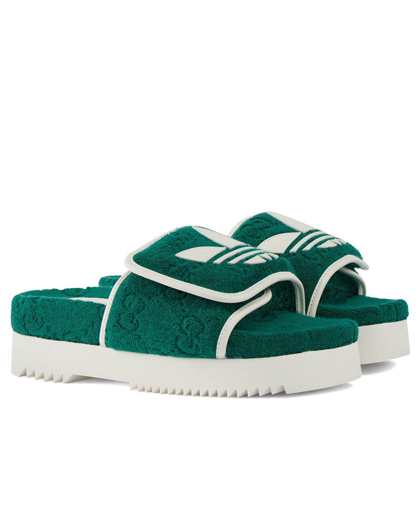 (1:1 replica) Gucci x adidas Women s GG Platform Sandal