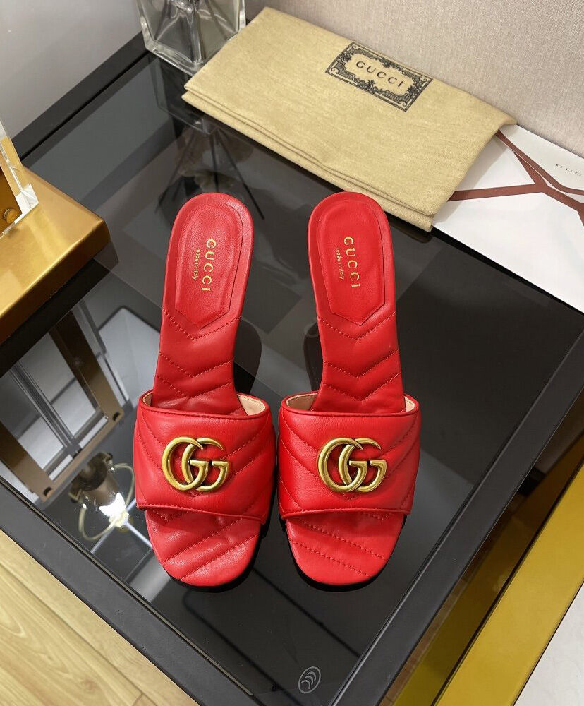 (1:1 replica) Gucci Women s Double G Slide Sandal