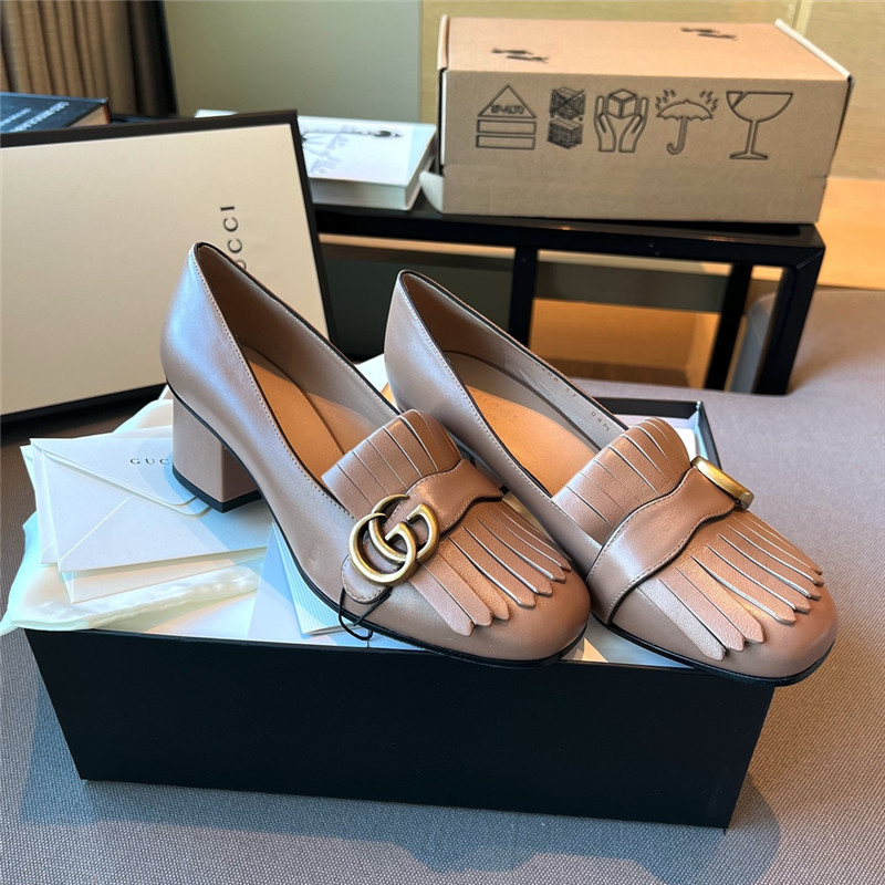 (1:1 replica) Gucci Chunky Heel Tassel Shoes