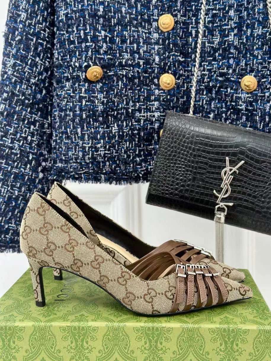 (1:1 replica) Gucci Slingback Women s Shoes 6.5cm New Arrivals