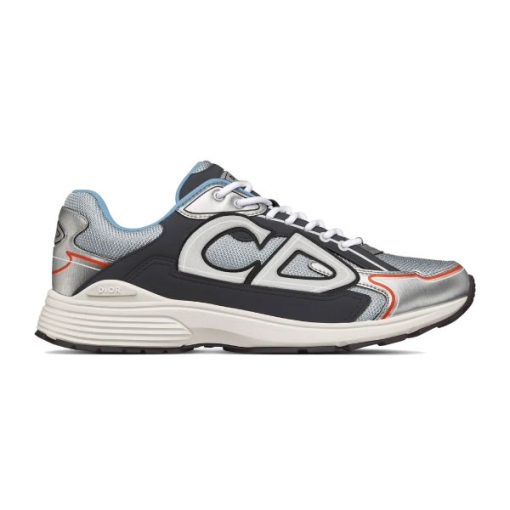 (1:1 replica) DIOR B30 SNEAKER GRAY MESH WITH SILVER-TONE AND DEEP GRAY TECHNICAL FABRIC DO107