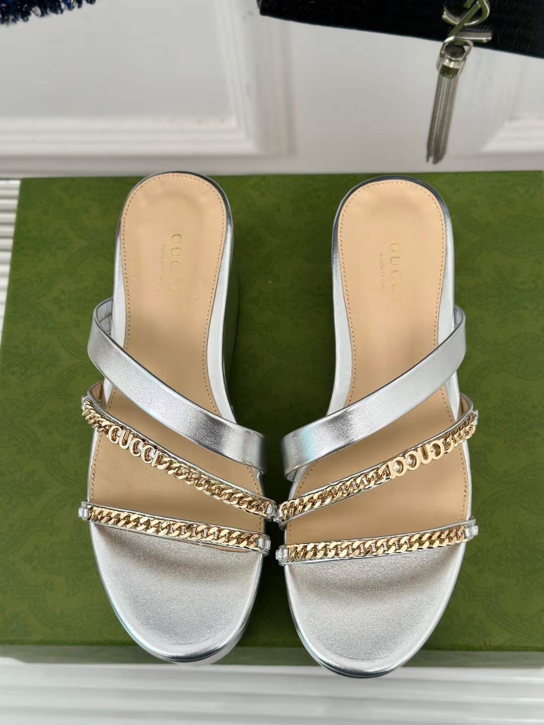 (1:1 replica) Gucci Wedges Women s Sandal 7cm