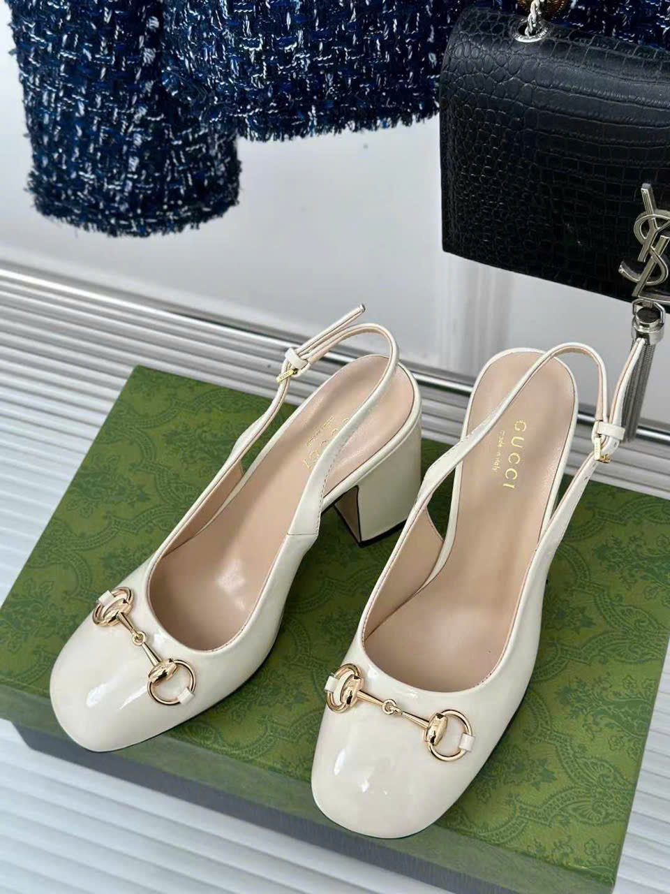 (1:1 replica) Gucci Horsebit Slingback Women s Shoes