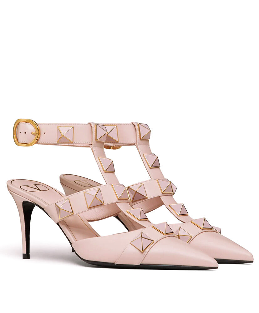 (1:1 replica) Valentino Women s Roman Stud Pump Calfskin Enameled 80 MM