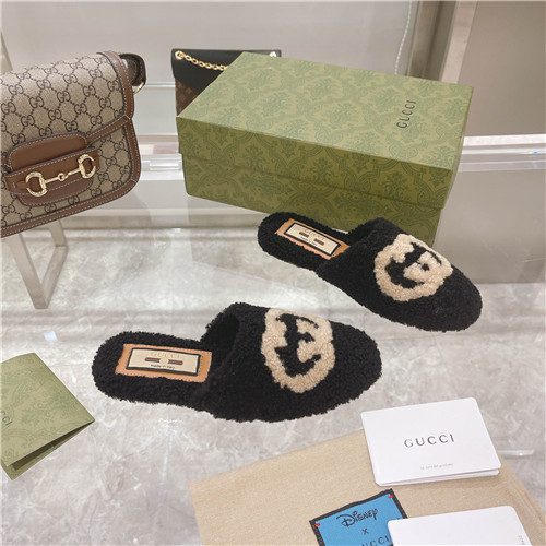 (1:1 replica) Gucci Wool Logo Slippers