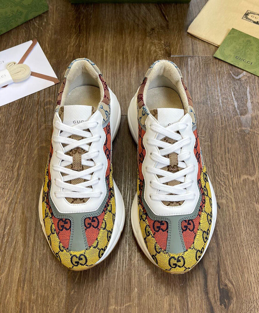(1:1 replica) Gucci Unisex Rhyton GG Multicolor Sneaker Yellow