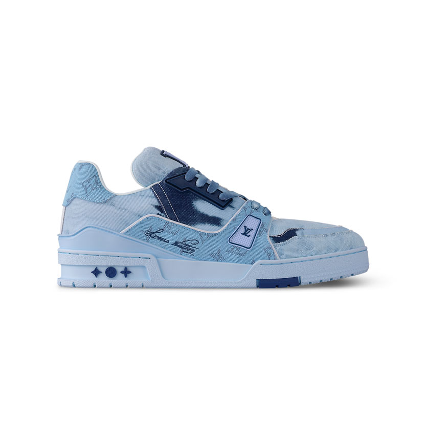 (1:1 replica) LV Trainers Bleached Monogram Blue Sneaker LVS203
