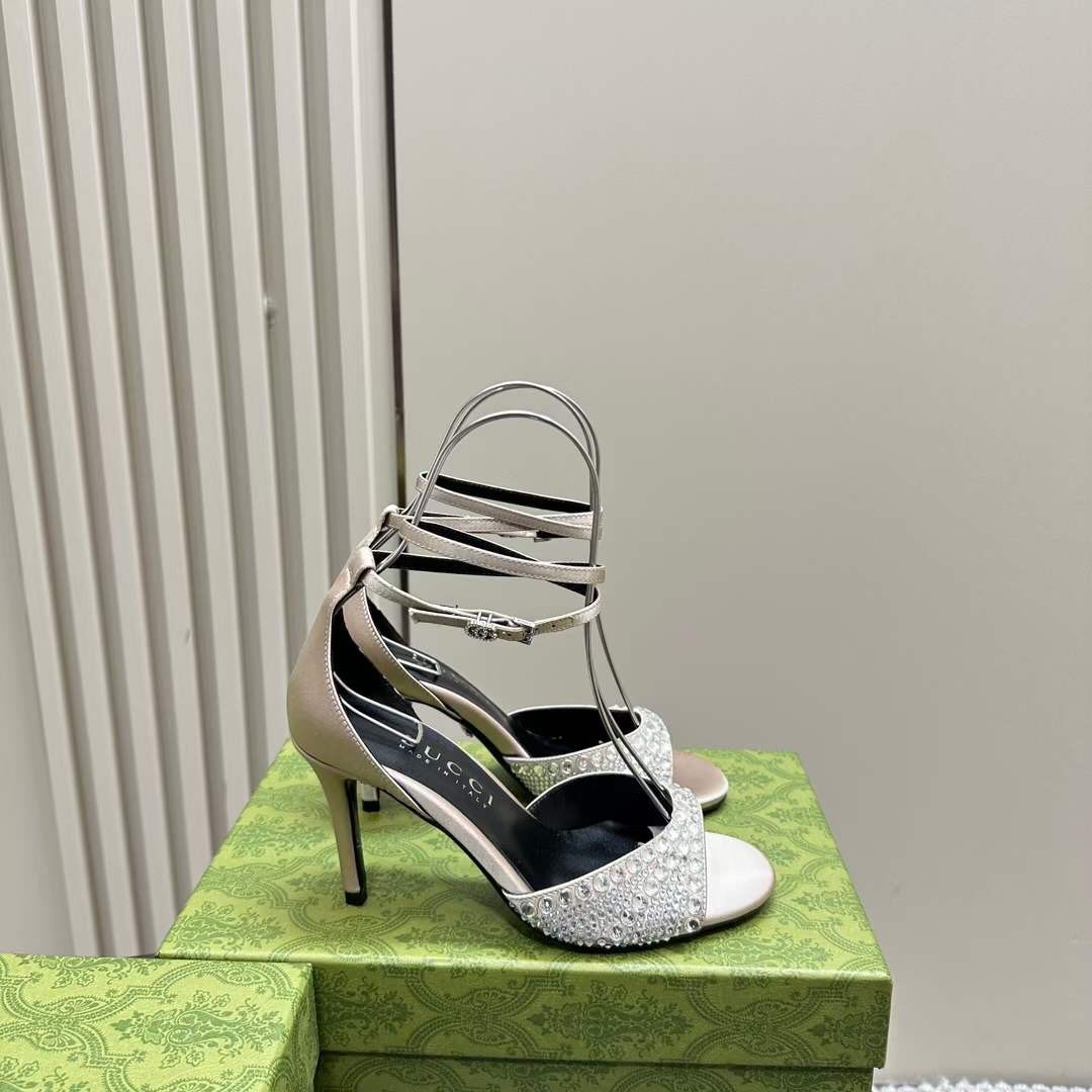 (1:1 replica) Gucci Leather Women s Sandal 8.5cm