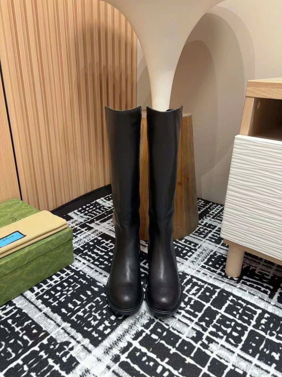 (1:1 replica) Gucci GG Leather Long Boots 2024