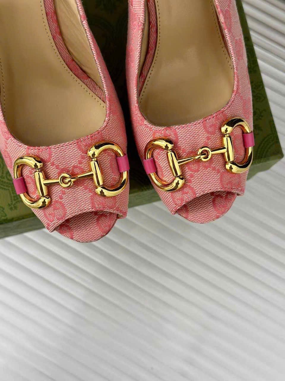 (1:1 replica) Gucci Wedge Women s Sandal 12cm