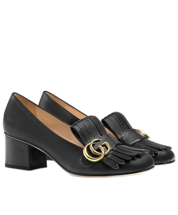 (1:1 replica) Gucci Leather mid-heel pump 408208