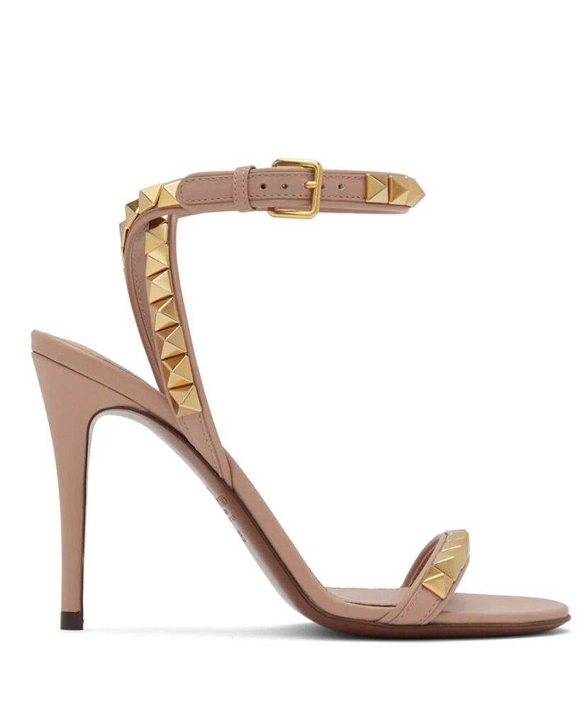 (1:1 replica) Valentino Women s Rockstud No Limit Sandal In Metallic Nappa 100MM