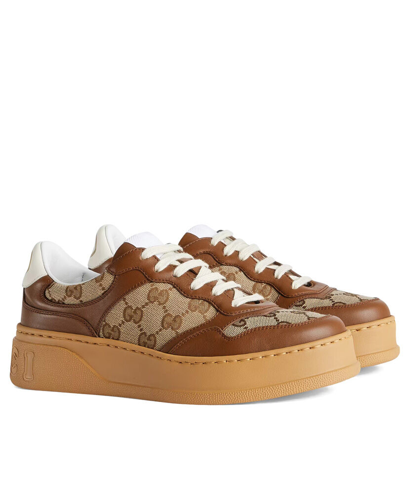 (1:1 replica) Gucci Unisex GG Sneaker 676092 Coffee