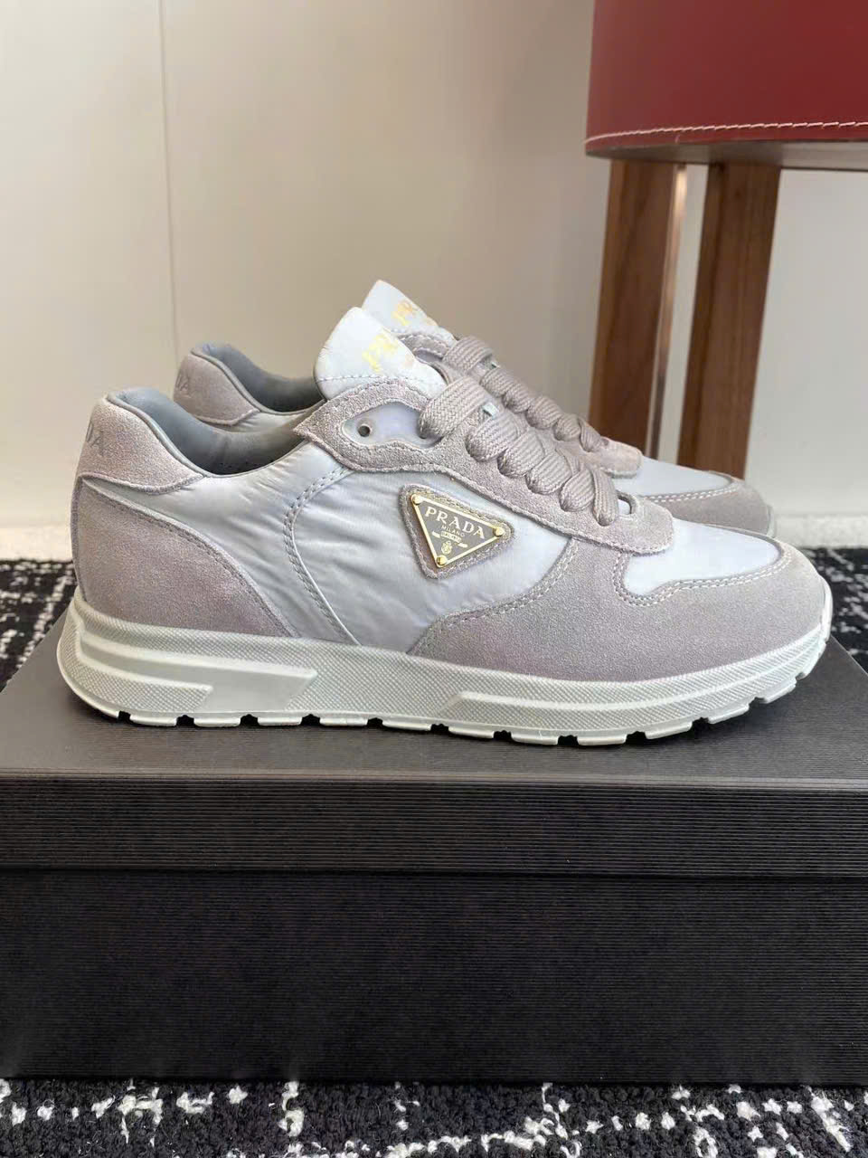 (1:1 replica) Prada Triangle Logo Sneakers Women s Shoes