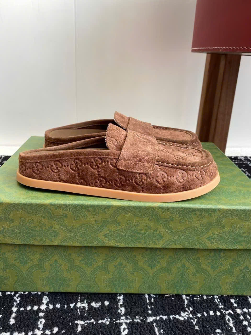 (1:1 replica) Gucci GG Logo Women s Open Back Shoes