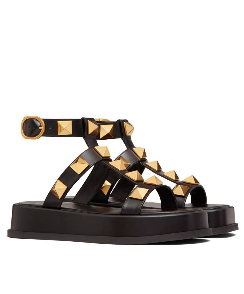 (1:1 replica) Valentino Women s Roman Stud Calfskin Flatform Sandal 40mm
