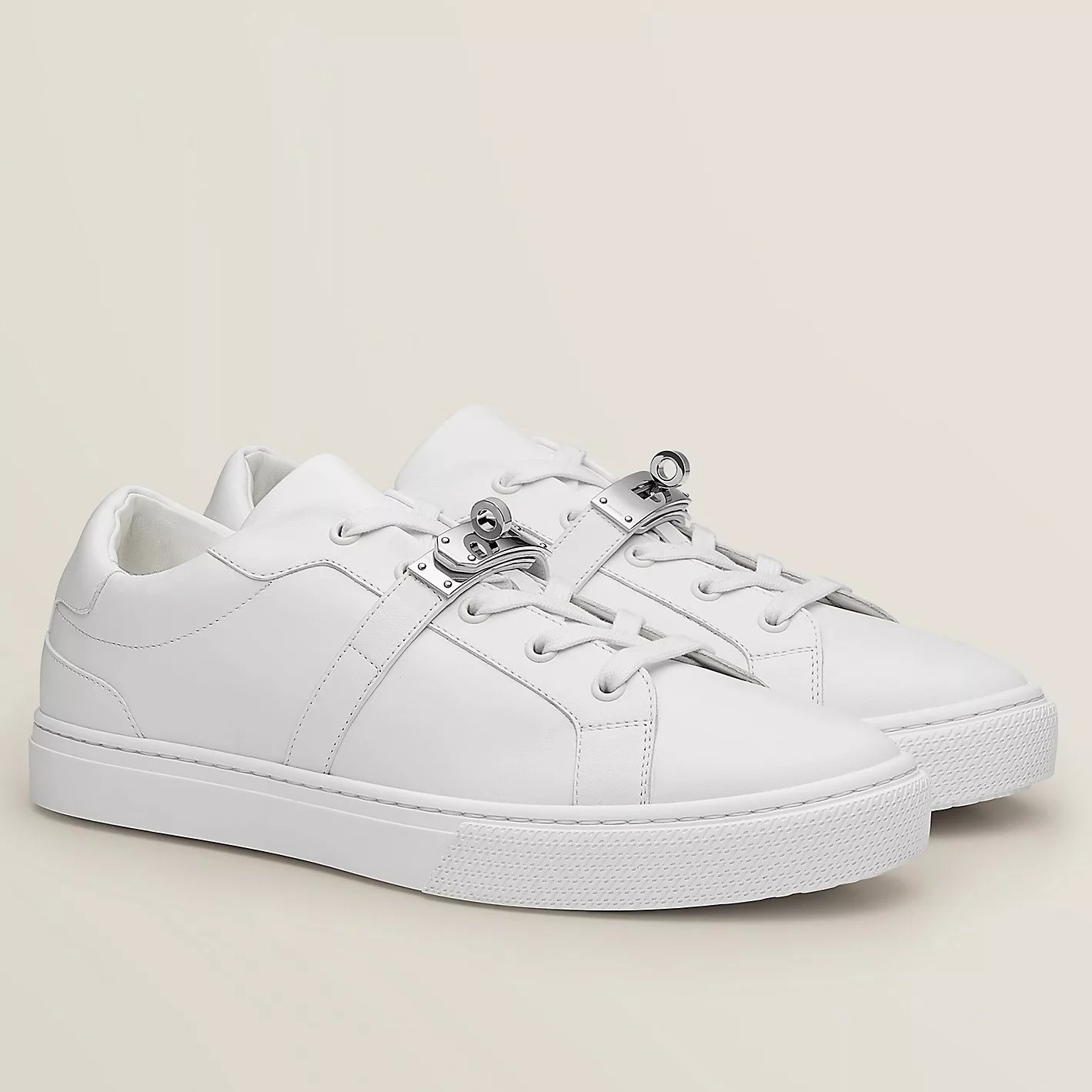 (1:1 replica) Hermes Men s Day Sneakers in White Leather HM024