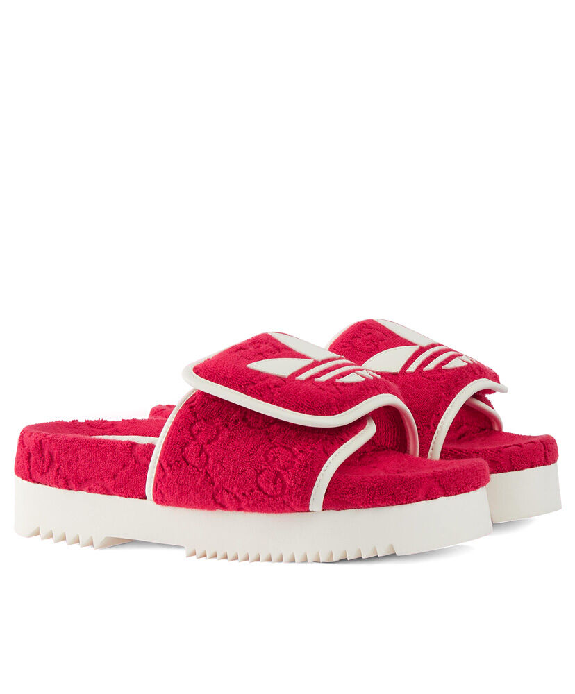 (1:1 replica) Gucci x adidas Women s GG Platform Sandal