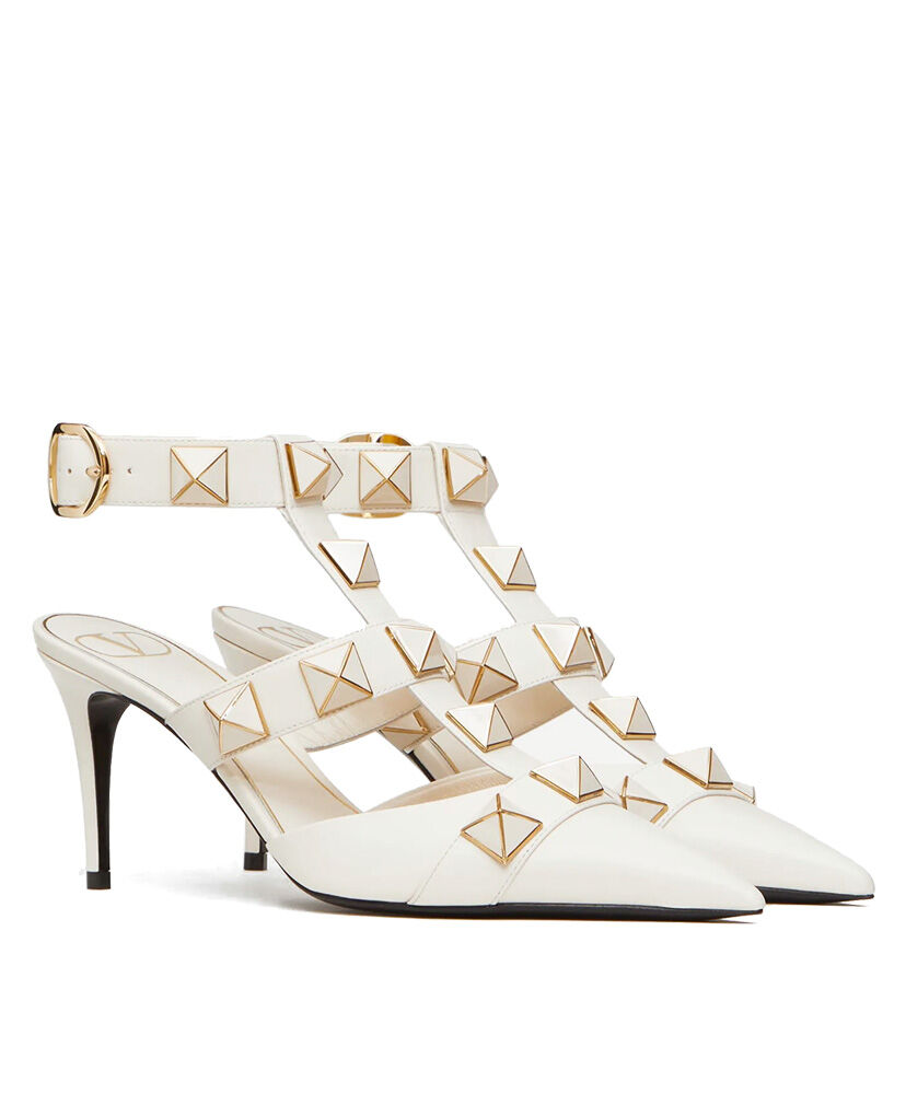 (1:1 replica) Valentino Women s Roman Stud Pump Calfskin Enameled 80 MM