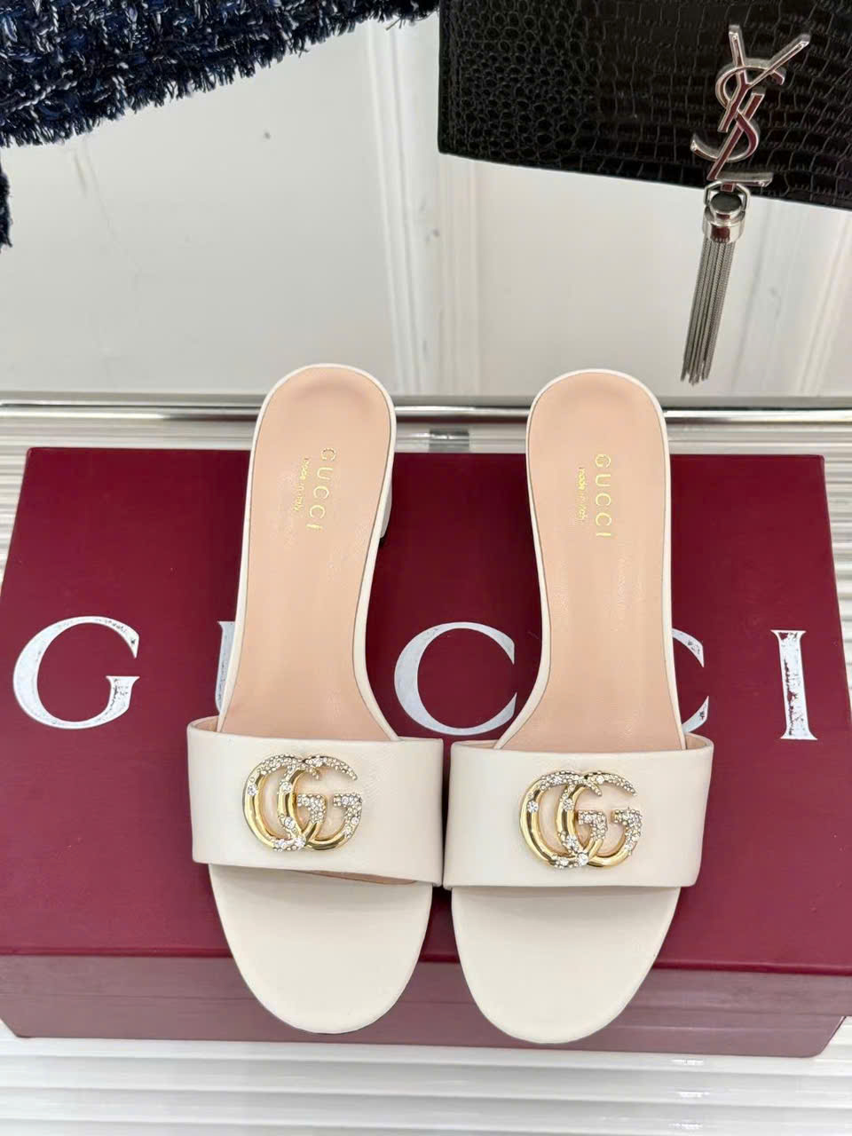 (1:1 replica) Gucci GG Women s Clogged Sandal 5cm
