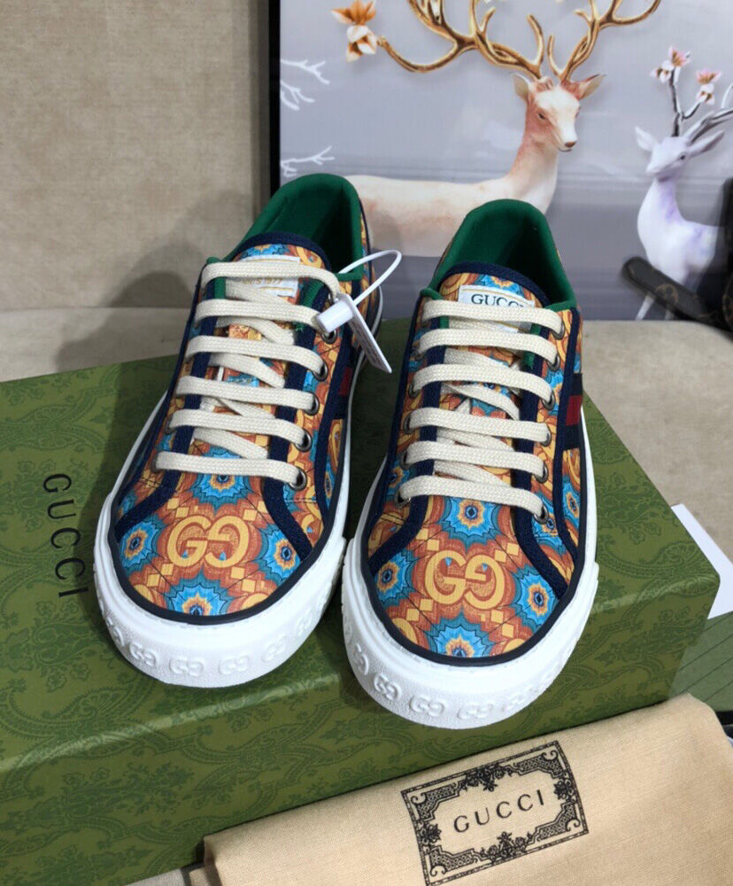 (1:1 replica) Gucci Unisex 100 Tennis 1977 Sneaker 677652 Orange