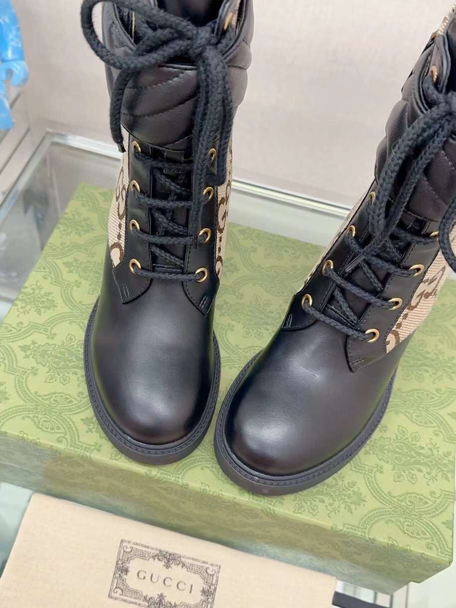(1:1 replica) Gucci Women s Ankle Boots GG Logo