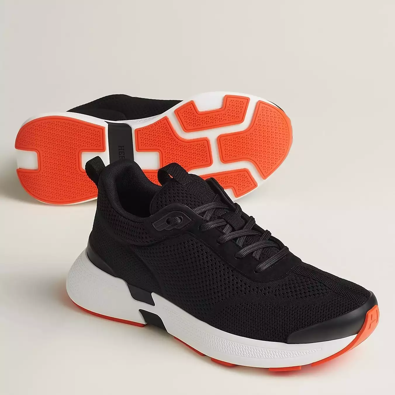 (1:1 replica) Hermes Heros Sneakers in Black Technical Knit HM003