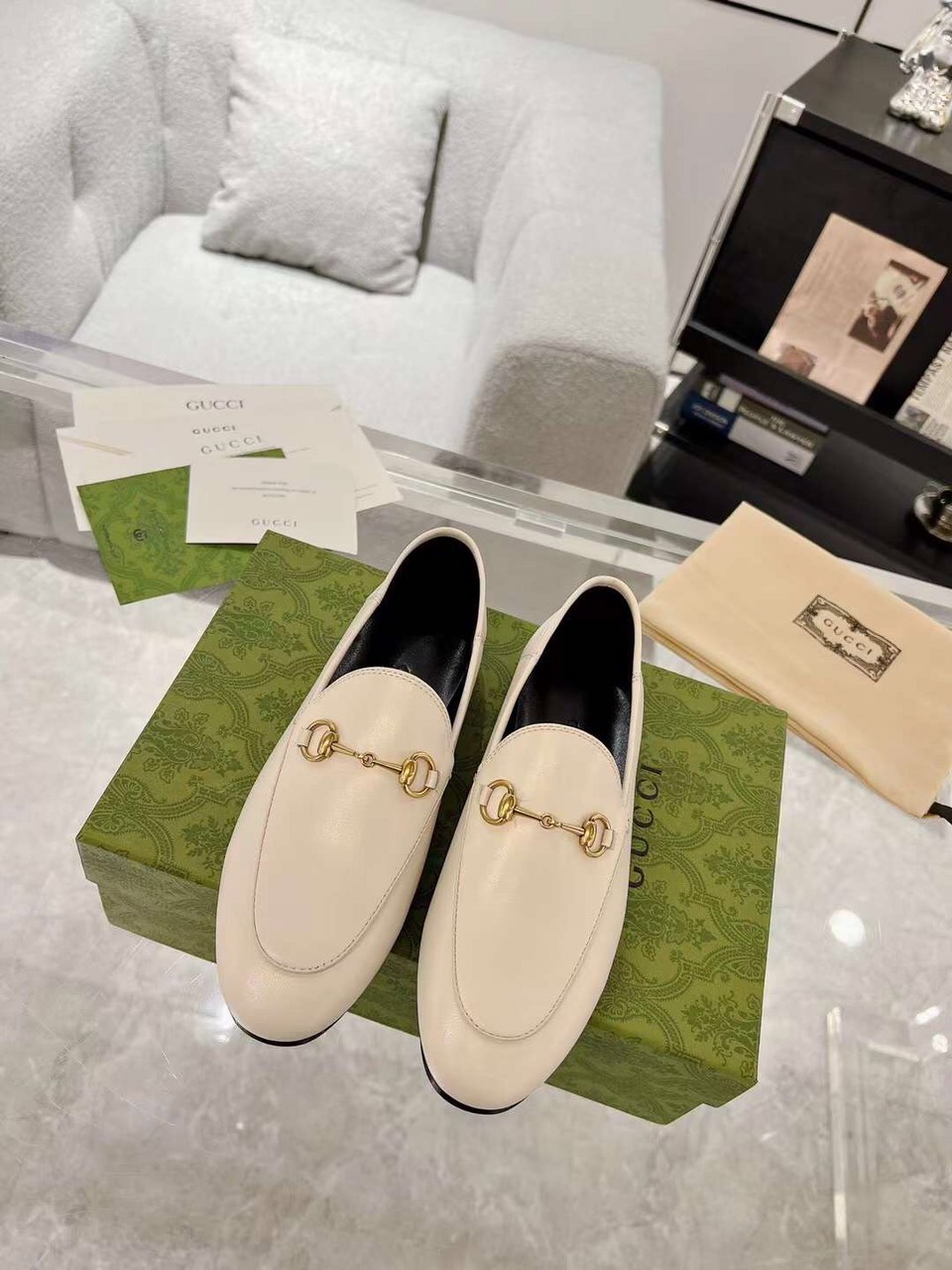 (1:1 replica) Gucci Women s Loafer Leaher